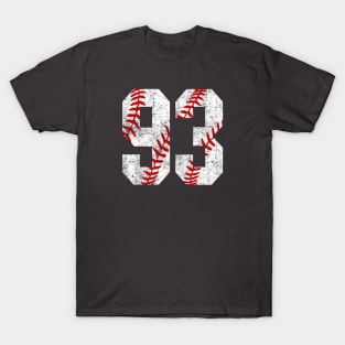 Vintage #93 Baseball Laces Baseball Mom Jersey Love Baseball T-Shirt